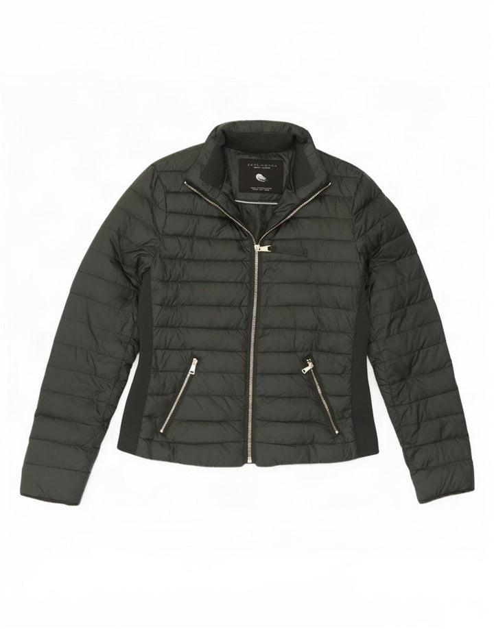 Zara Mujer Chaqueta Acolchada UK 44 Mediana Caqui