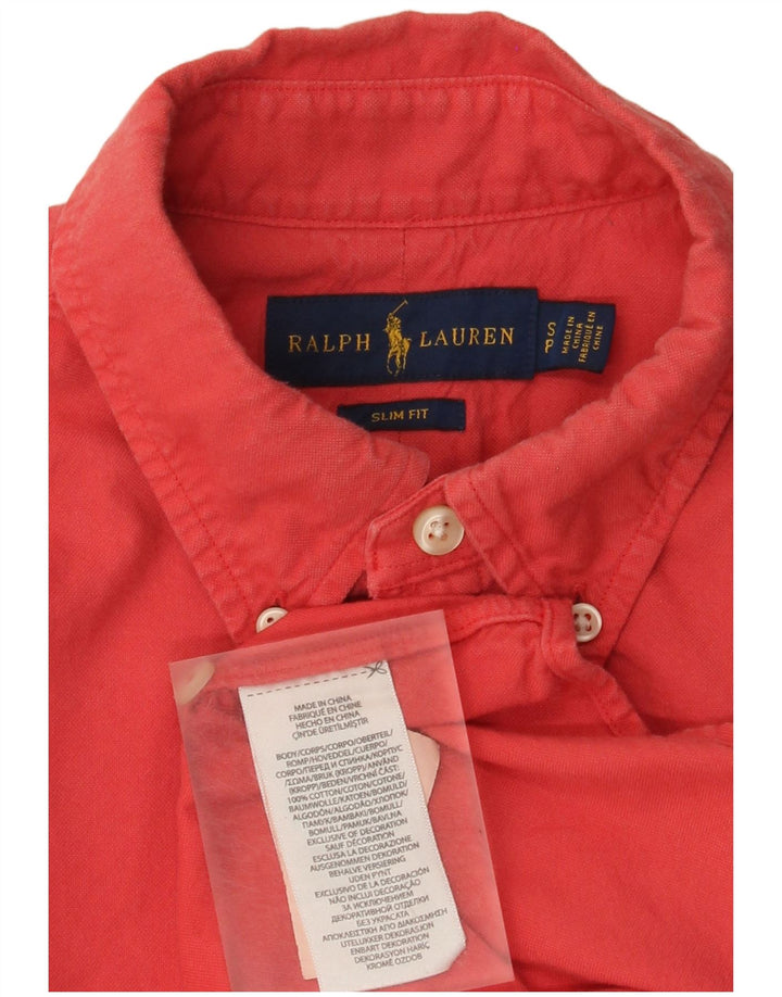 Ralph Lauren - Camisa ajustada para hombre (algodón rojo pequeño)