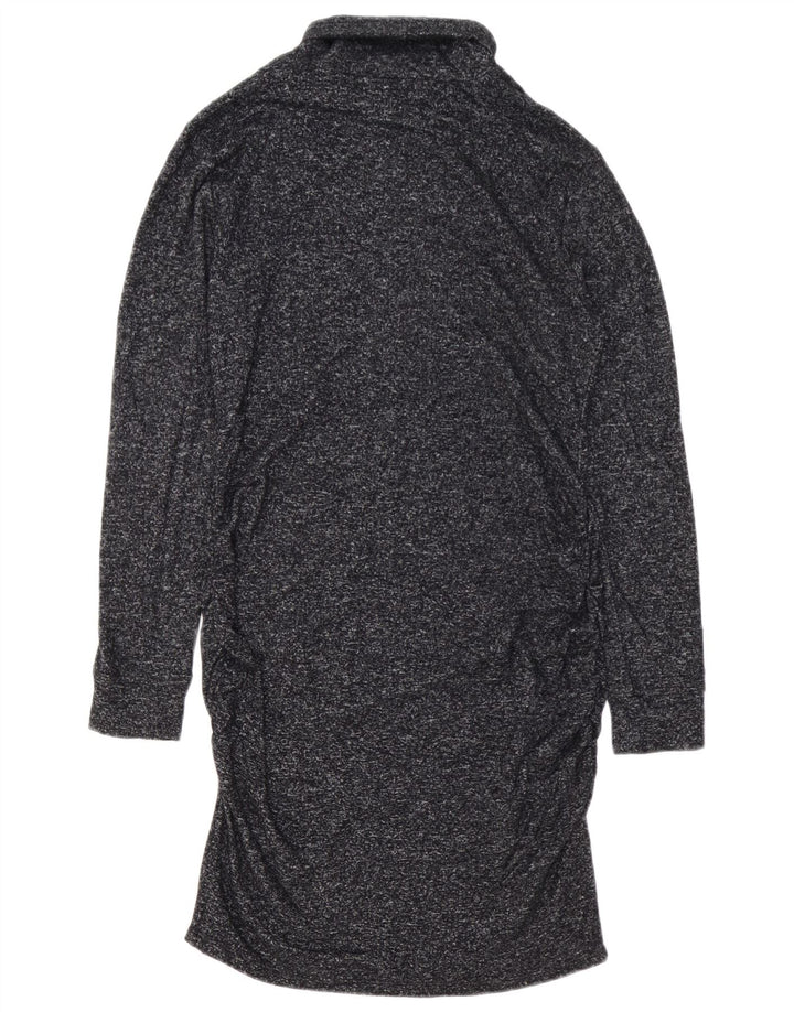 Athleta Vestido tipo jersey con cuello vuelto para mujer UK 44 Medio Rayón moteado azul marino