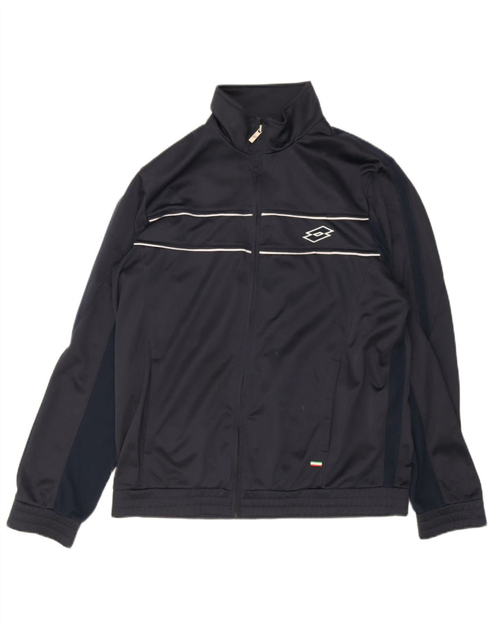 Lotto Hombre Chándal Top Chaqueta Mediana Azul Marino Colorblock Poliéster