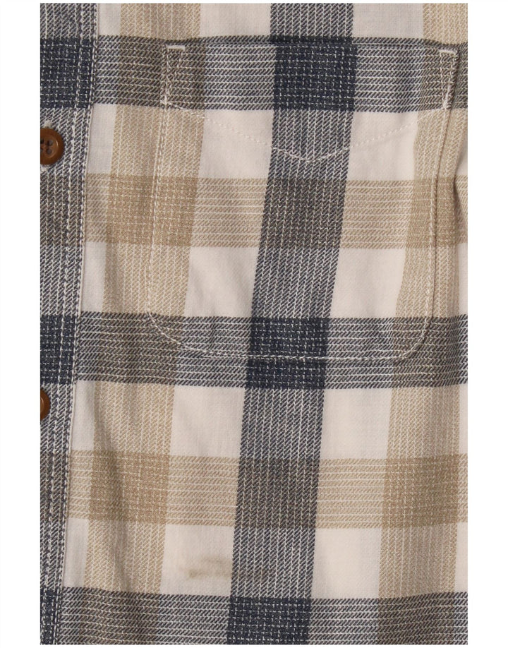 Camisa de franela para hombre Fat Face XS Algodón a cuadros beige