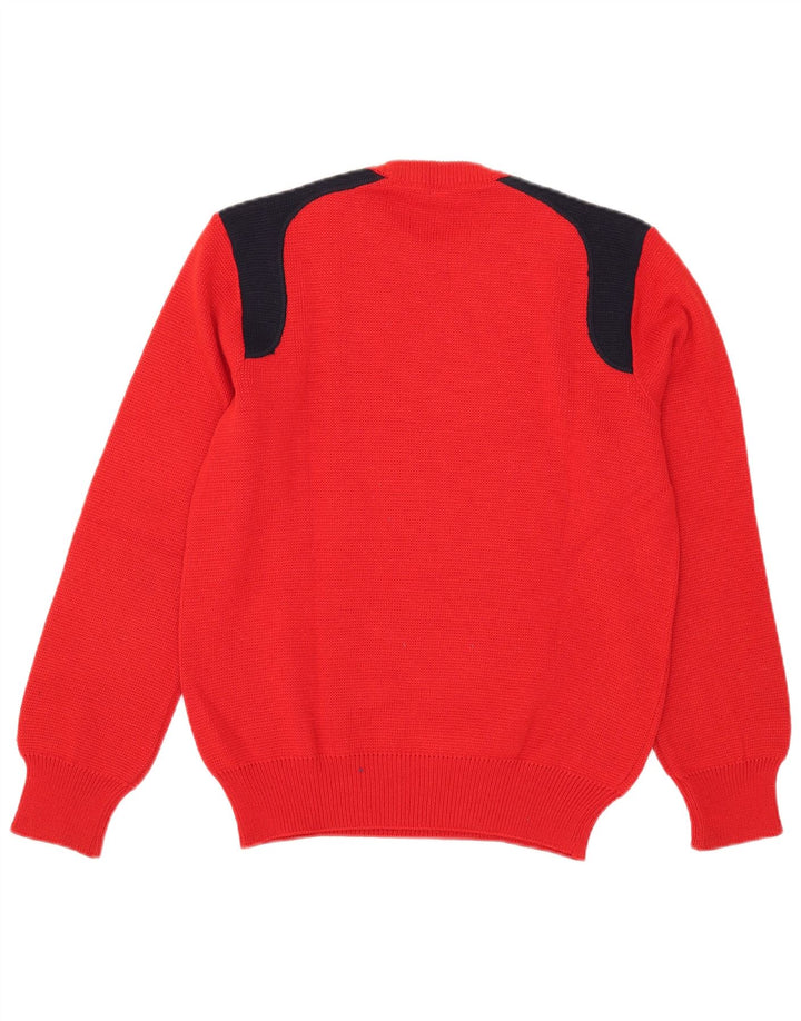 Jersey Life Line Hombre Con Cuello Redondo De Lana Color Block Rojo Medio