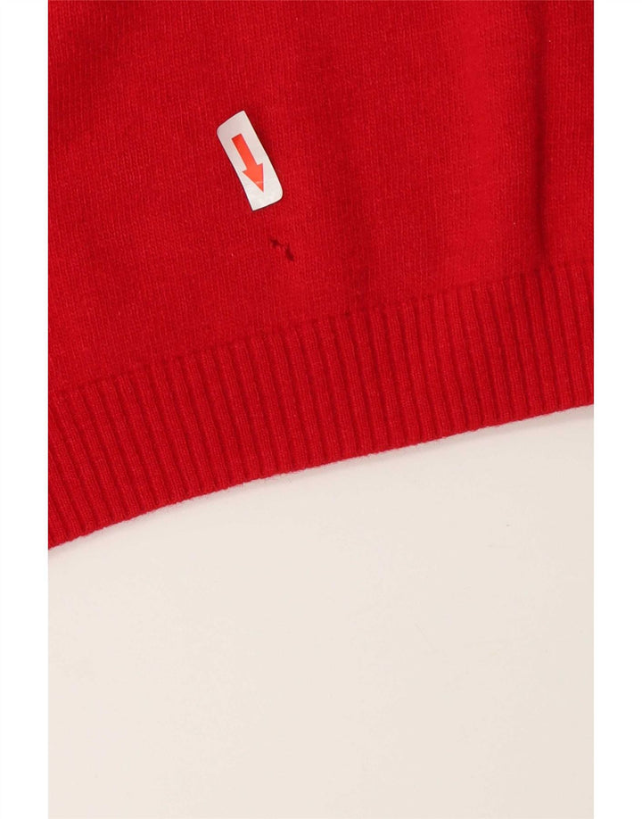 Sergio Tacchini Jersey con cuello en V para hombre de lana roja grande