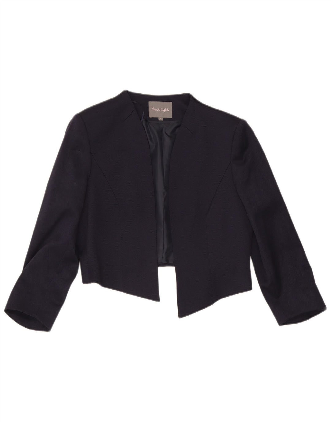 Phase Eight Chaqueta Bolero Abierta de Manga 3/4 para Mujer UK 44 Grande Azul Marino