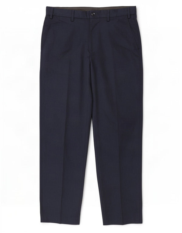 Marks & Spencer Pantalón de traje de corte regular para hombre W34 L31 Poliéster azul marino