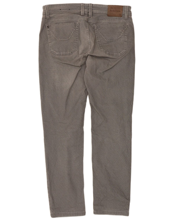 Jeckerson Pantalones informales ajustados para hombre W34 L29 Algodón gris