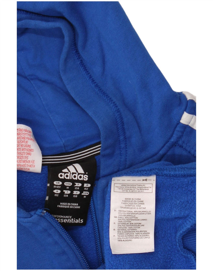ADIDAS Sudadera con capucha y cremallera para niño 11-12 años Azul Algodón