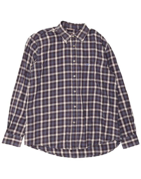 Camisa de franela de corte regular para hombre Carrera 2XL Azul marino a cuadros
