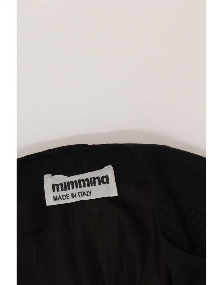 MIMMINA Chaqueta Blazer de Manga Corta para Mujer UK 44 Mediano Negro