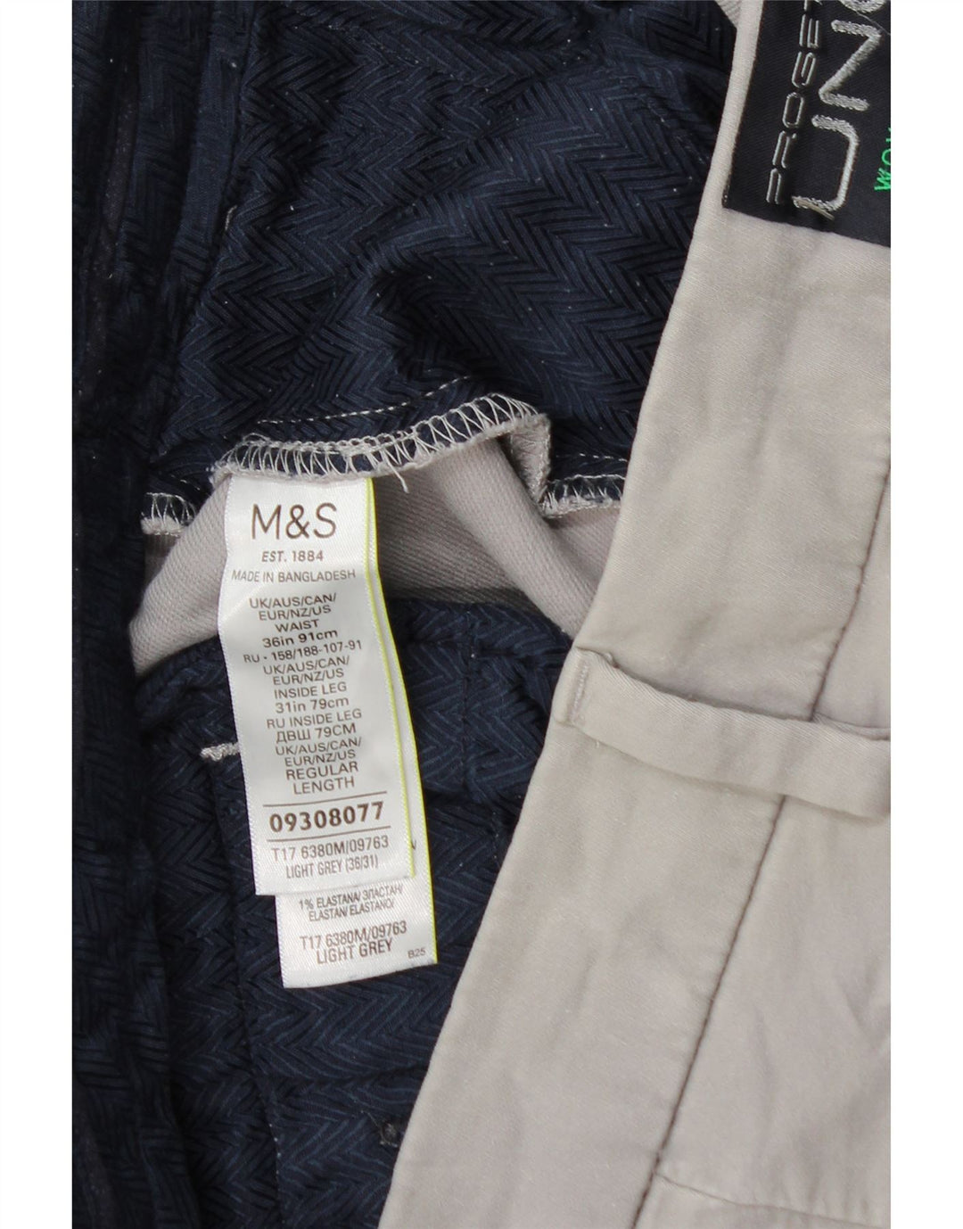 Marks & Spencer Pantalones chinos de corte regular para hombre W36 L31 Algodón gris