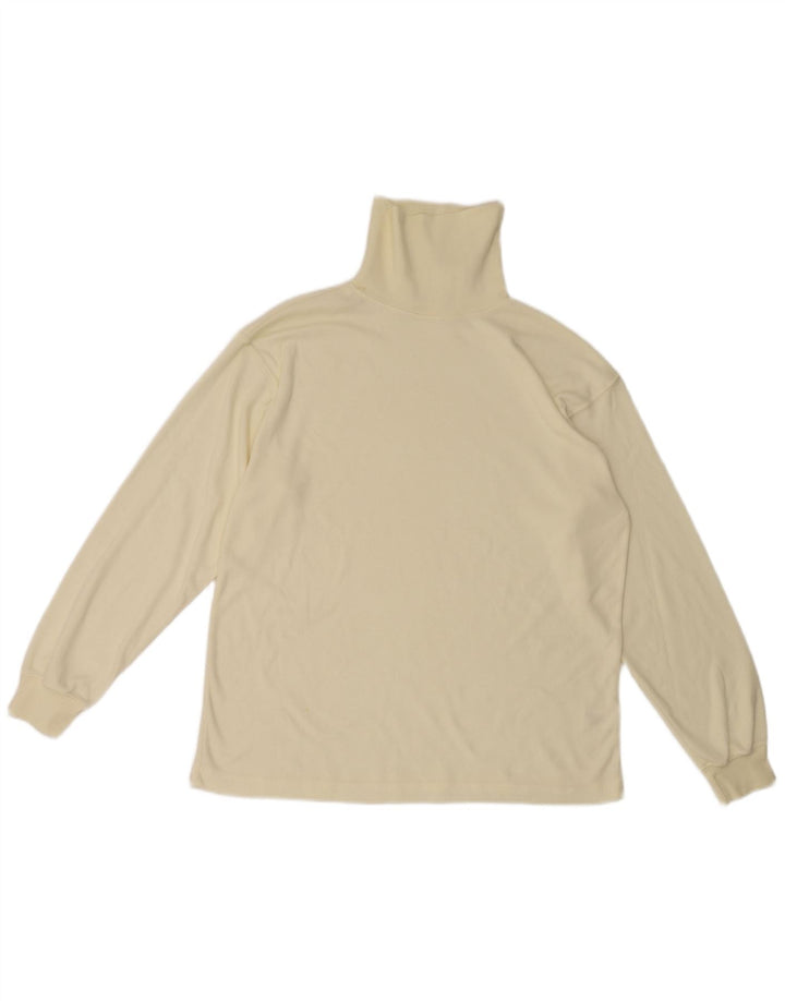 Paramour Top con cuello vuelto para hombre Manga larga Poliéster blanco grande