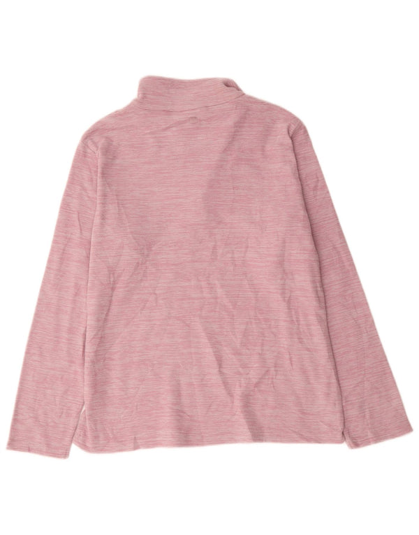 Jersey de forro polar con cuello y cremallera para mujer de Mountain Warehouse UK 46 Large Pink Stripes