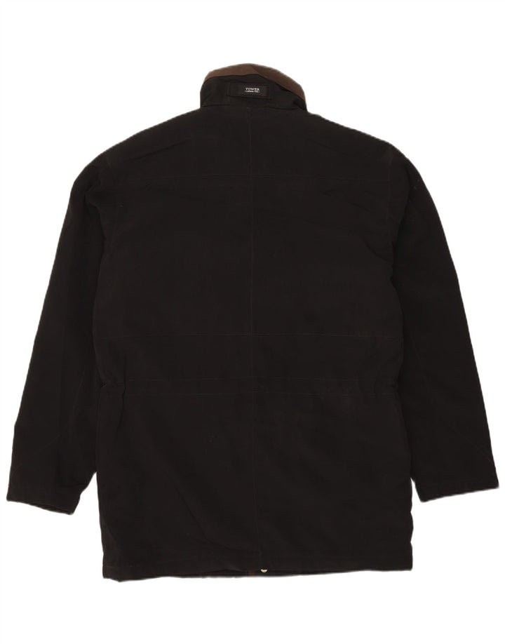 LONDON FOG Chaqueta utilitaria para hombre UK 38 Mediana Negro Poliéster
