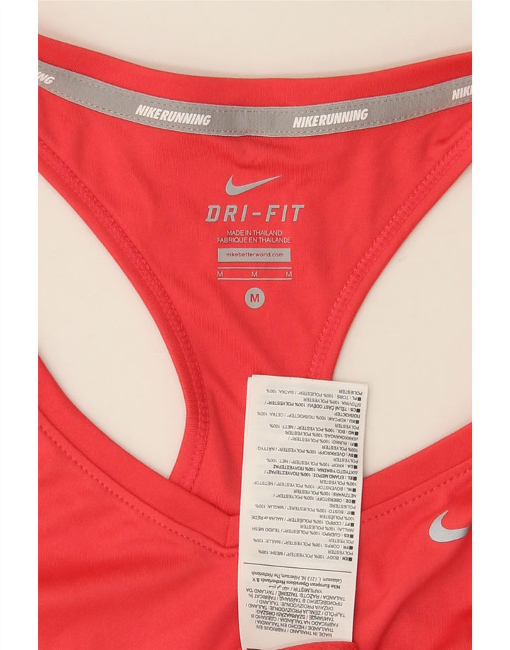 NIKE Womens Dri Fit Vest Top UK 12 Medium Red Polyester Vintage Nike and Second-Hand Nike from Messina Hembry 