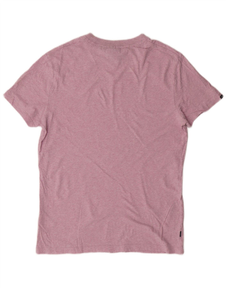 SUPERDRY Hombre Camiseta Top Algodón Rosa Medio