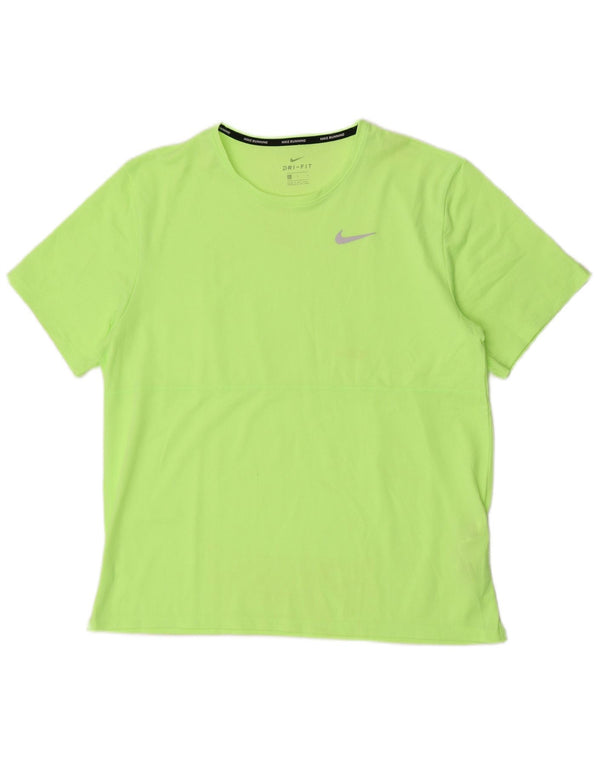 Nike - Camiseta para correr Dri Fit para hombre, poliéster verde grande