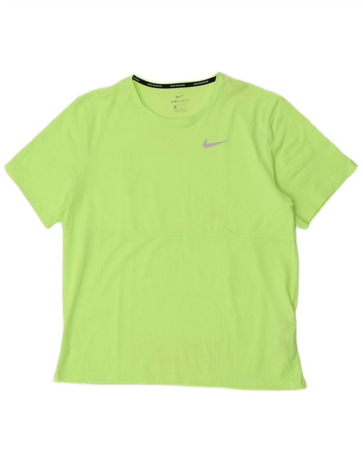 Nike - Camiseta para correr Dri Fit para hombre, poliéster verde grande