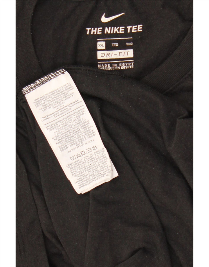 Nike - Camiseta gráfica Dri Fit para hombre, talla 2XL, poliéster negro