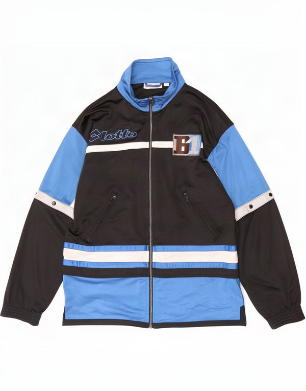 Lotto Mens Graphic Chándal Top Chaqueta XL Negro Colorblock