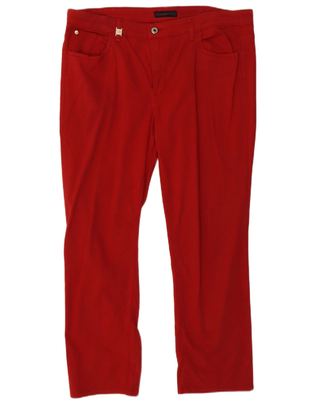 TRUSSARDI Pantalones informales rectos para mujer W34 L26 Algodón rojo