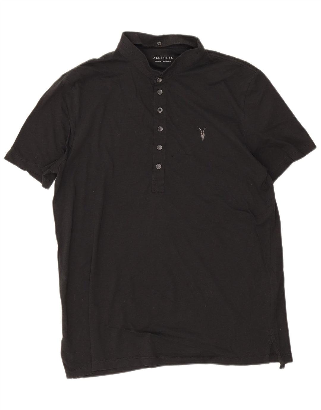 All Saints Polo Hombre Algodón Negro Mediano