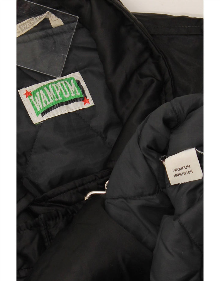 WAMPUM Chaqueta motera extragrande para mujer UK 10 Small Black Nylon