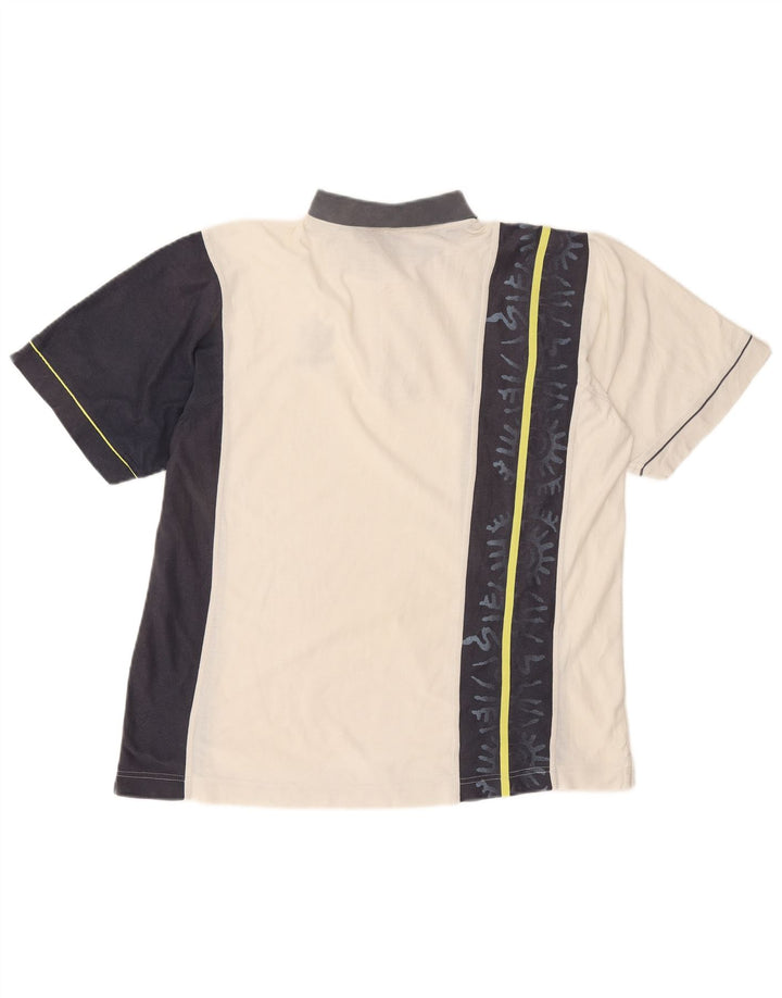 LOTTO Polo de rugby para hombre UK 40/42 Large Blanco Colorblock Poliéster