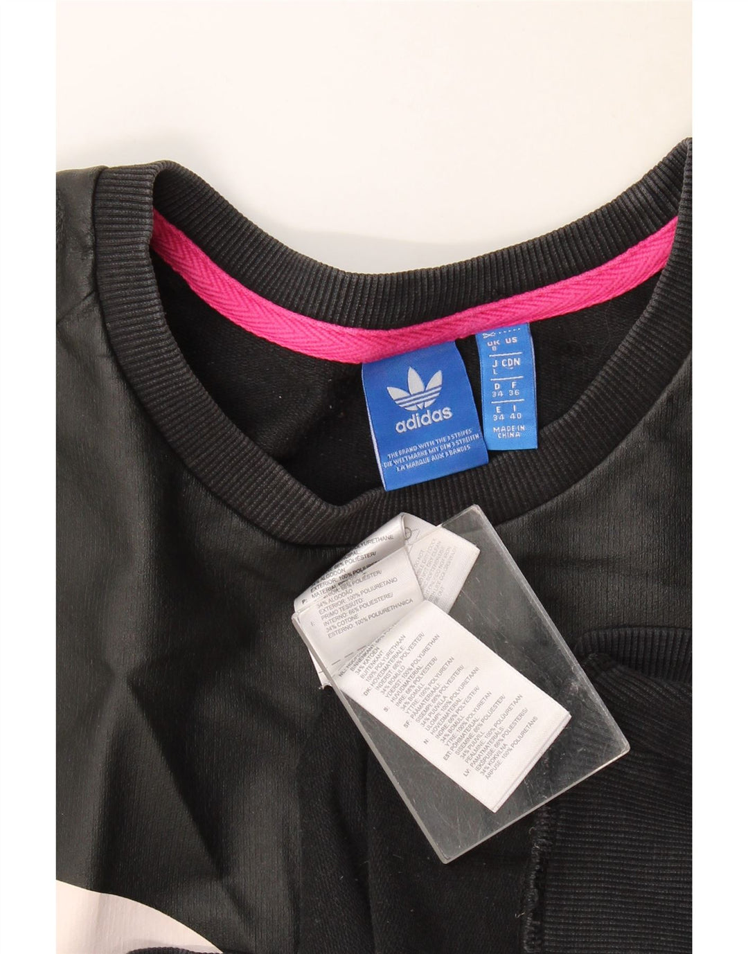 Adidas - Sudadera extragrande con gráfico para mujer, talla 8, color negro