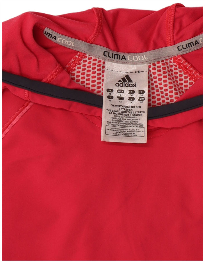 ADIDAS Womens Climacool Top Long Sleeve UK 10 Small Pink Colourblock