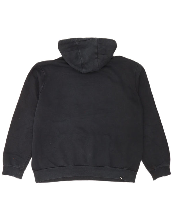 Puma Hombre Graphic Sudadera con capucha Jumper Grande Azul Marino Algodón