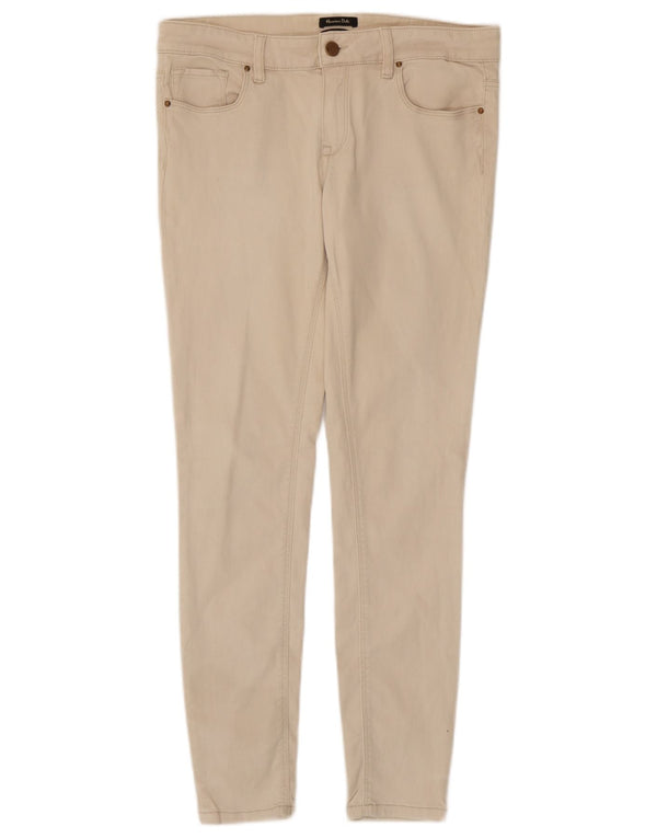 Massimo Dutti Vaqueros Pitillo Mujer EU 38 Small W28 L28 Algodón Beige