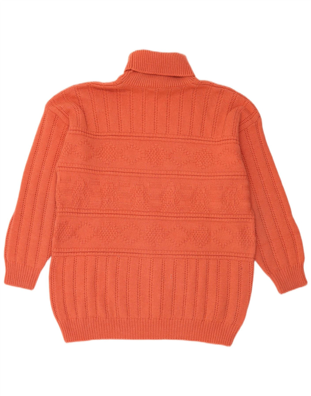 Stefanel Jersey con cuello vuelto para hombre, talla grande, lana naranja