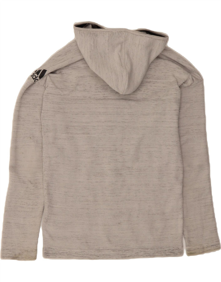 ADIDAS Mens Zip Hoodie Sweater Medium Grey Flecked Polyester Vintage Adidas and Second-Hand Adidas from Messina Hembry 