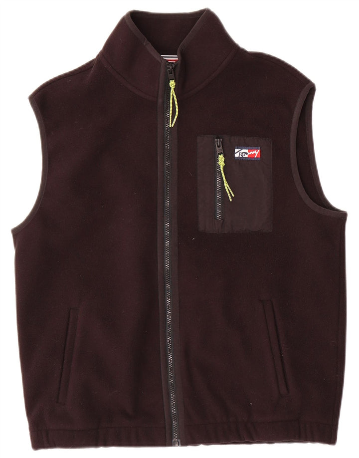 Tommy Hilfiger Chaleco polar para hombre UK 36 Small Poliéster negro