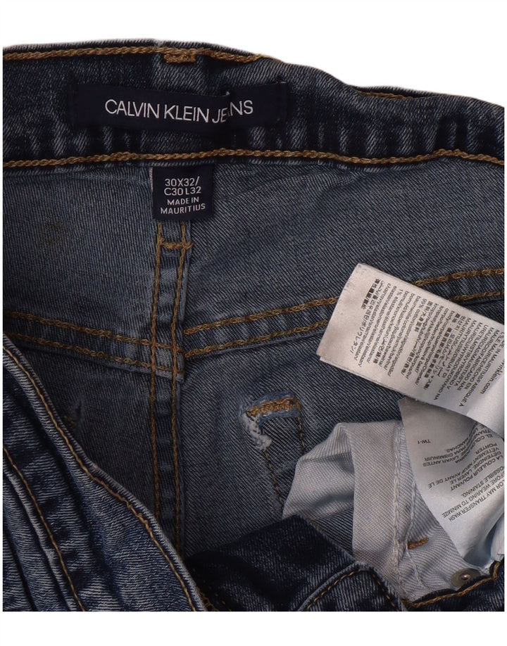 CALVIN KLEIN Vaqueros ajustados para hombre W30 L32 Algodón azul