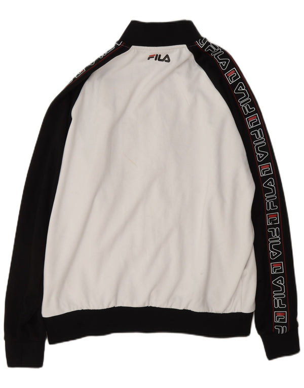 Fila Mens Graphic Chándal Top Chaqueta Pequeña Poliéster Color Block Blanco