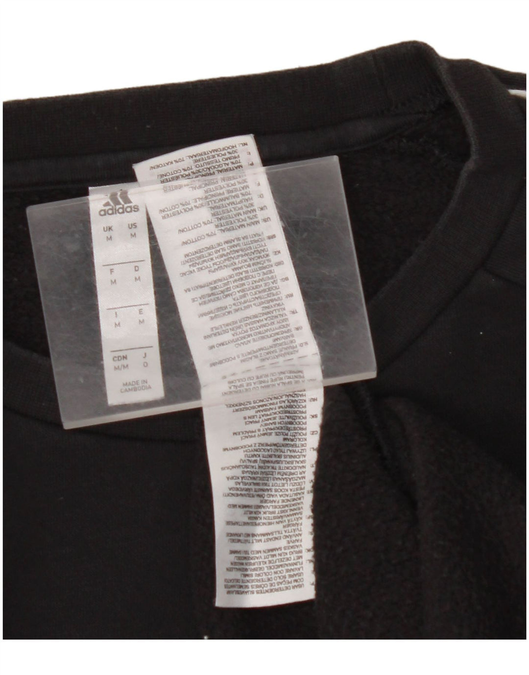 ADIDAS Hombre Sudadera Jumper Mediano Negro Algodón