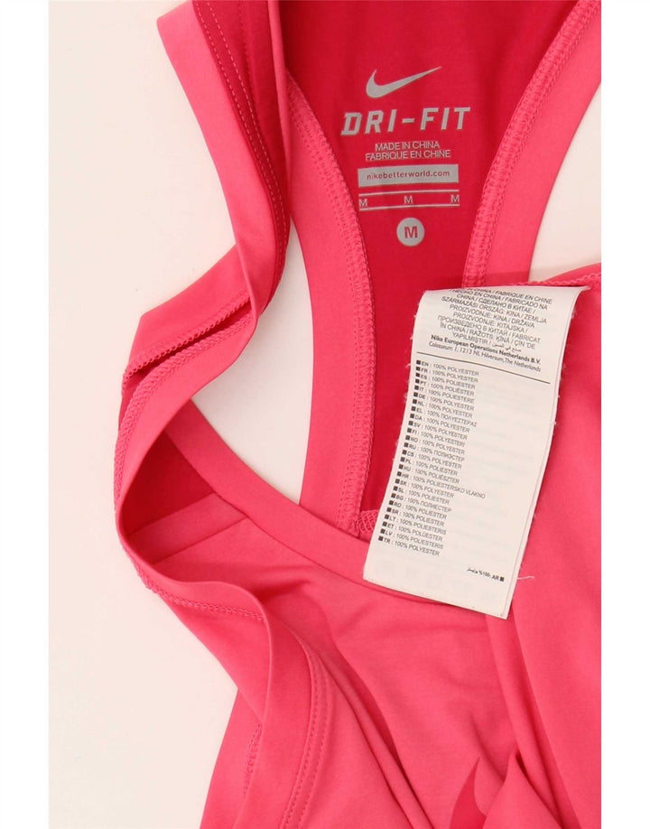 Nike Dri Fit Graphic Vest Top para mujer UK 12 Poliéster rosa medio