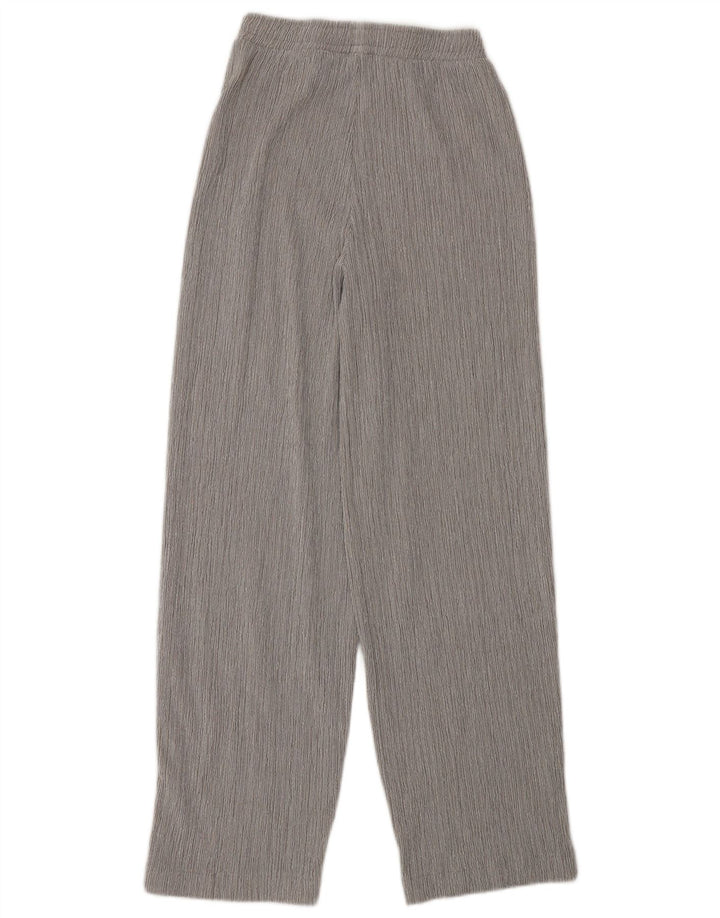 Zara Mujer Pantalones Casuales De Corte Suelto Pequeño W26 L29 Poliéster Gris