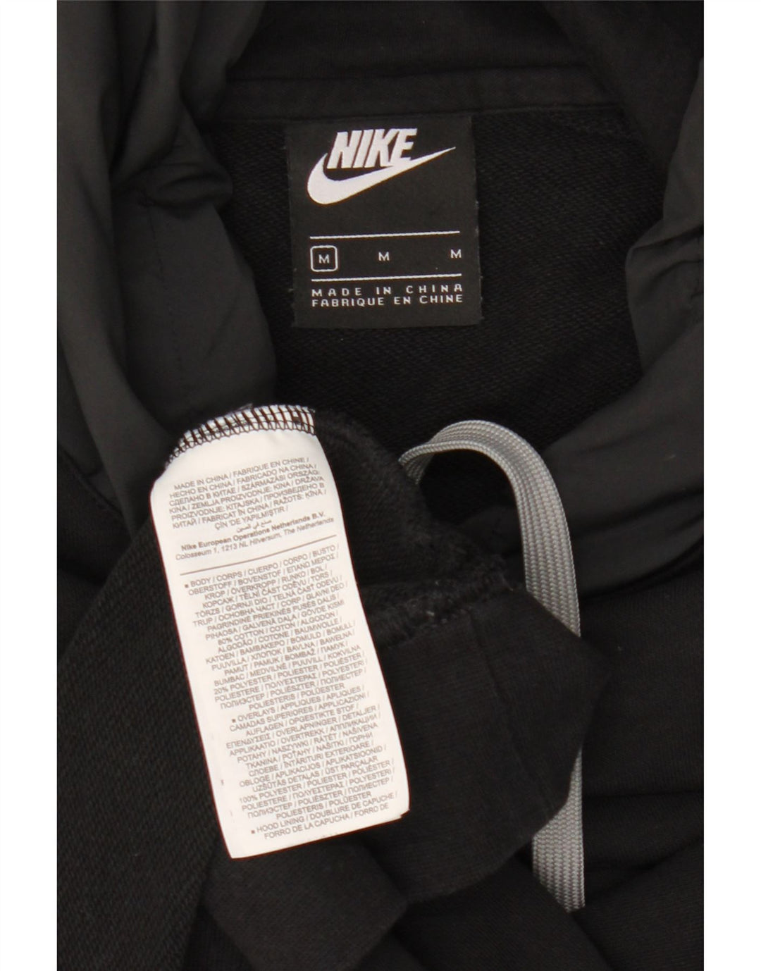Nike Sudadera con capucha gráfica para hombre, jersey de algodón negro mediano