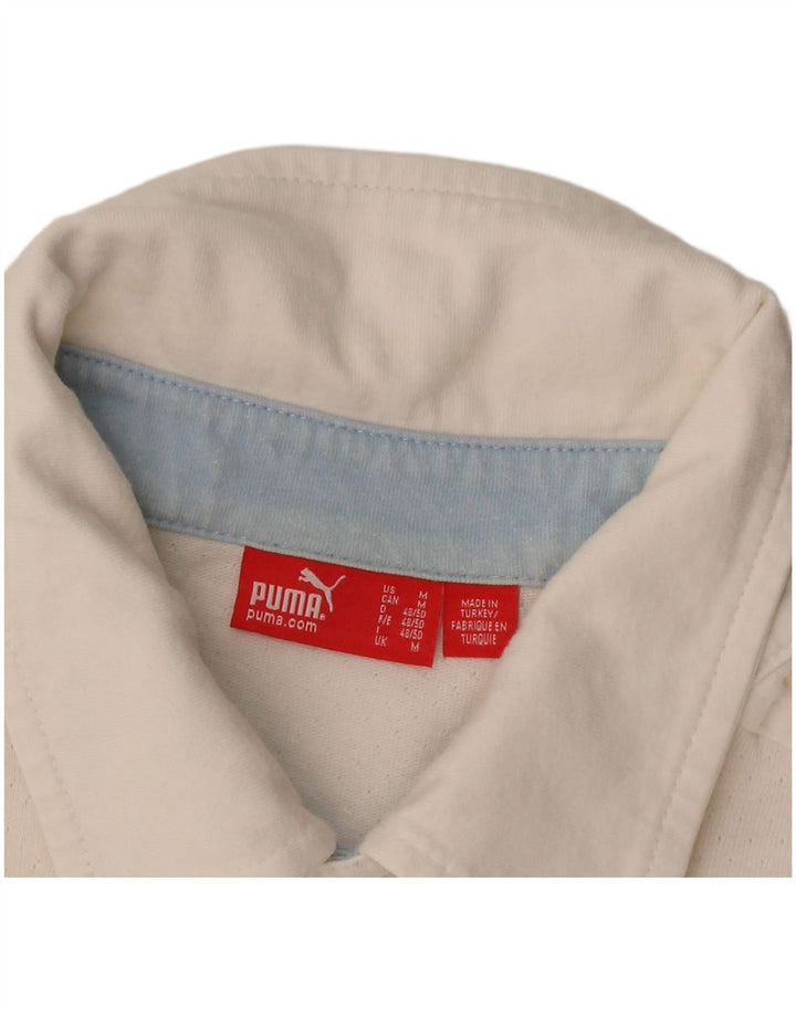 PUMA Mens Graphic Polo Shirt Medium Off White