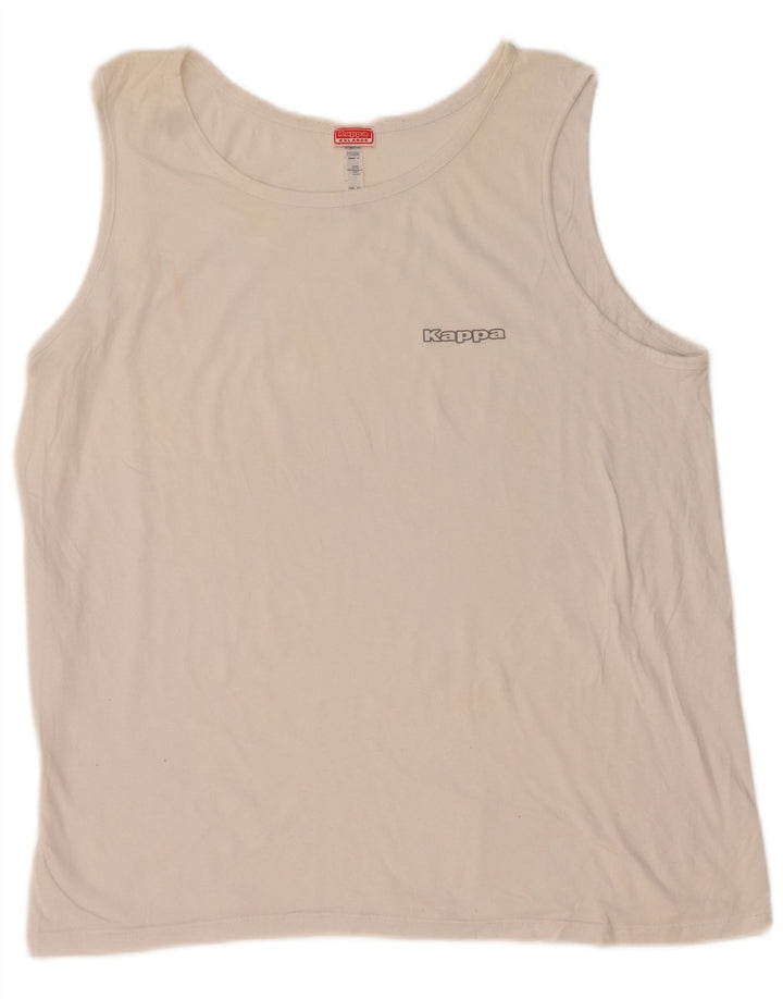 Kappa Hombre Chaleco Top 2XL Blanco Algodón