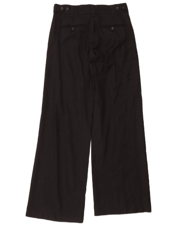 French Connection Pantalones de traje de pierna ancha para mujer UK 8 Small W32 L34 Negro