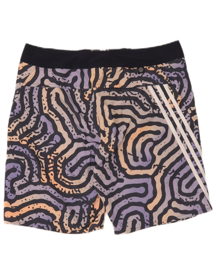 Adidas Bañador con estampado abstracto para hombre, talla grande, poliéster multicolor