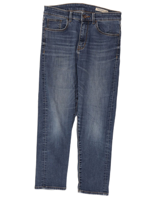 Marks & Spencer Womens Cigarette Cropped Jeans UK 12 Medium W28 L24 Blue