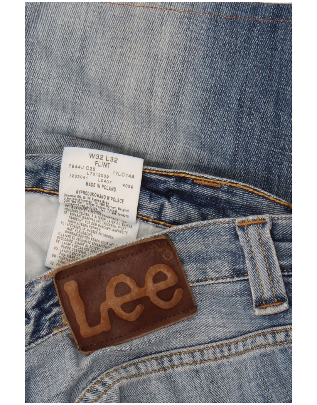 LEE Mens Flint Denim Shorts W32 Algodón Azul Medio