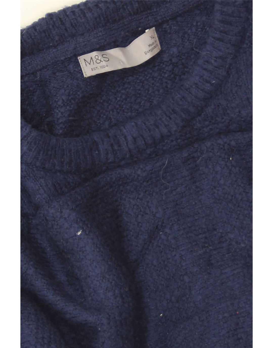 Marks & Spencer Jersey de cuello redondo para hombre XL Azul marino