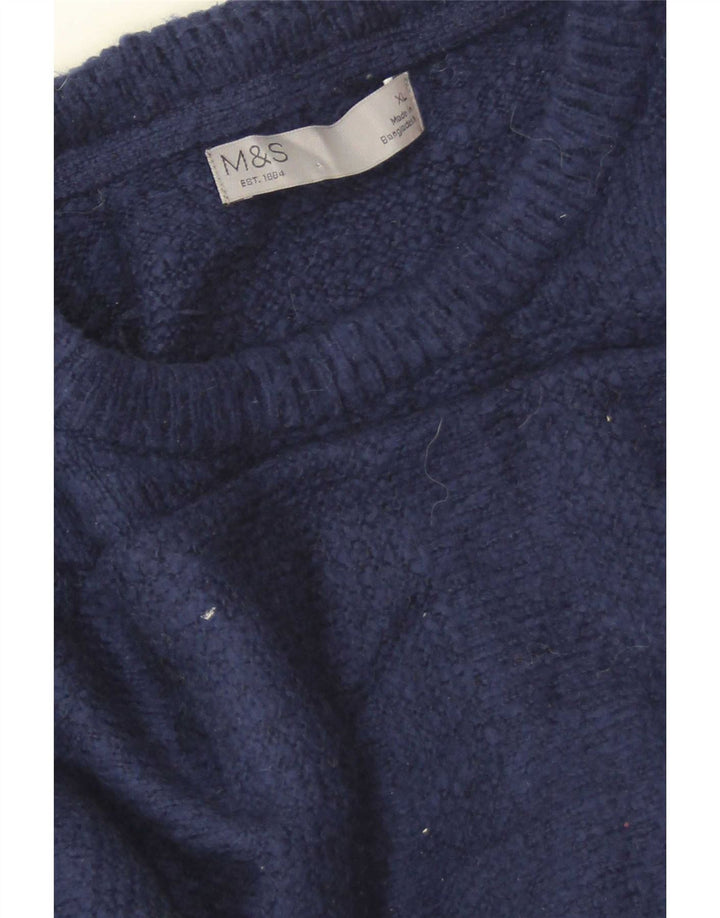 Marks & Spencer Jersey de cuello redondo para hombre XL Azul marino