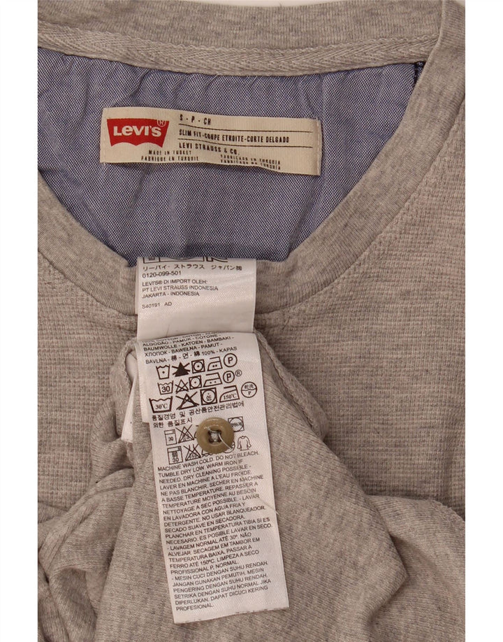 Levi's Hombre Slim Fit Top Manga Larga Pequeño Algodón Gris