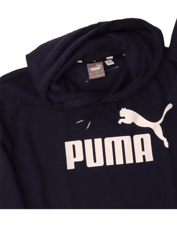 PUMA Jersey con capucha gráfica para hombre grande azul marino